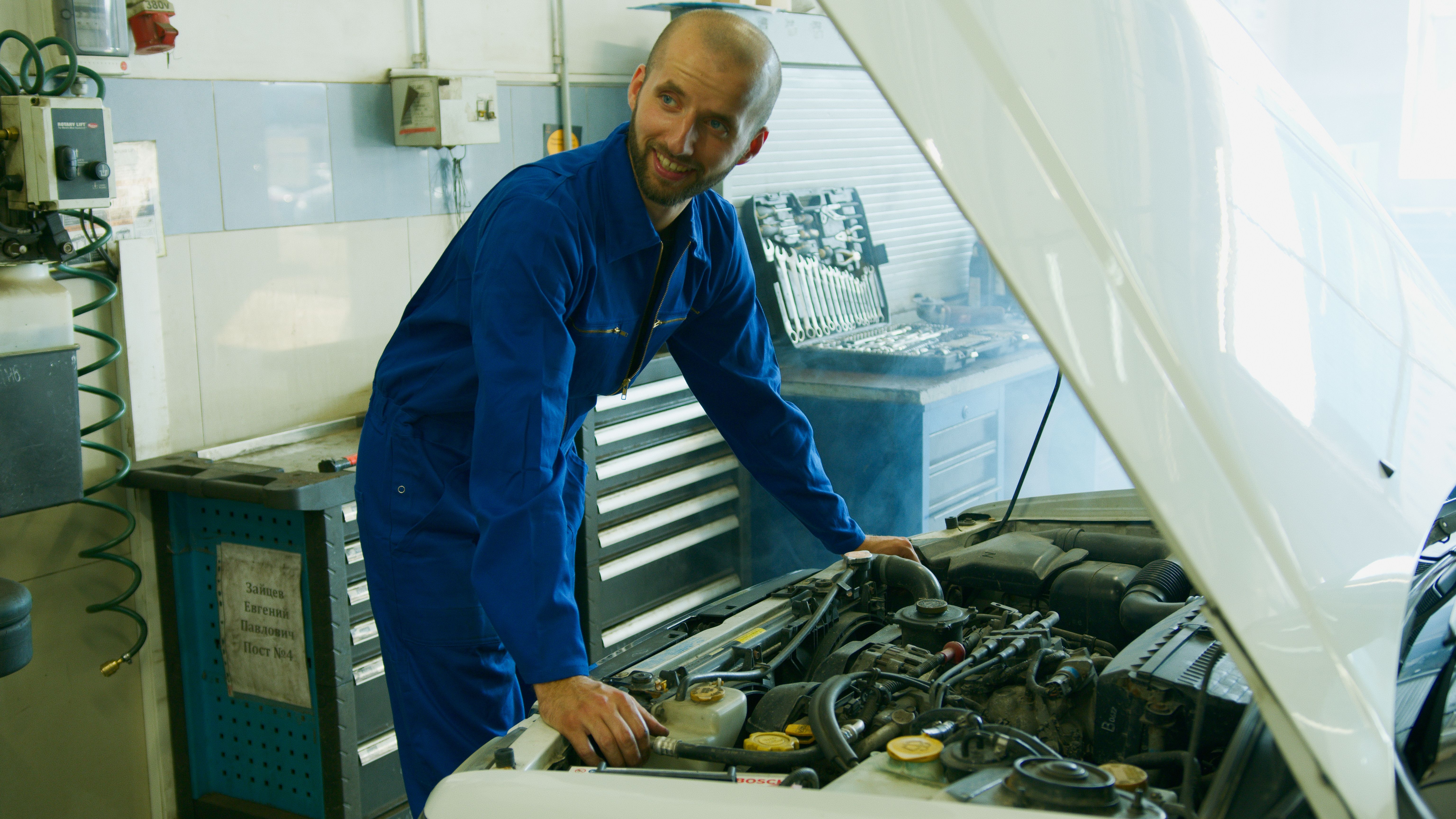 Professional oil change service